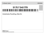 Genuine Bmw Underbody Panelling, Side On 51-75-7-340-779 New. Fixed Price $78.18.