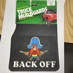 Yosemite Sam Back Off Plasticolor Truck Mud Flaps Splash Guards 10"x14" Pair Vtg. Fixed Price $70.00.