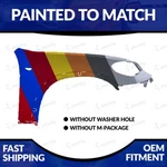 Painted 300 2011-2013 Bmw X5 Passenger Side Fender W/o Headlight Washer Holes. Fixed Price $345.98.