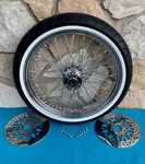 21x3.5 60 Spoke Front Wheel 120/70-21 Shinko White Tire Kit Harley Touring 08-up. Fixed Price $689.00.