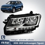 Driver Side Halogen Headlight W/ Led Drl Bulb For 2018-2021 Volkswagen Tiguan. Fixed Price $149.00.