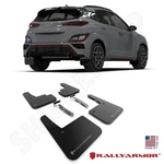 Rally Armor Ur Black Mud Flaps W/ Grey Logo For 2022-2023 Hyundai Kona N. Fixed Price $208.00.