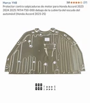 Engine Splash Shields Front For Honda Accord 2023. Fixed Price $49.99.