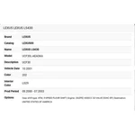 Lexus 2001-2004 Ls430 Quarter Panel Splash Shield 6563750010. Fixed Price $84.85.