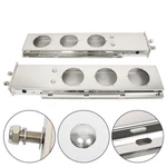 Stainless Steel Mud Flap Hanger W/ Light Cutouts Spring Loaded 2 1/2 Pattern 30". Fixed Price $73.84.