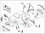 Genuine Mercedes Front Parts Kit With Mounting Material Mud Flap 2048900078. Fixed Price $86.04.