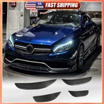 Real Carbon Front Bumper Fins Canards Splitters For Benz W205 C205 C63 2015-2021. Fixed Price $108.30.