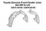 Toyota Genuine Front Fender Liner Set (rh & Lh) 53875 48190 /. Fixed Price $109.00.
