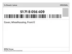 Genuine Bmw Cover, Wheelhousing, Front E 51-71-8-056-409 New. Fixed Price $119.55.