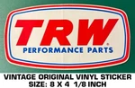 Trw Performance Parts Vintage Original Vinyl Decal Sticker - Engine Racing-drag. Fixed Price $8.72.