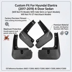 Mud Flaps Fits For 2017 2018 2019 Hyundai Elantra Front & Rear Splash Guards. Fixed Price $22.29.