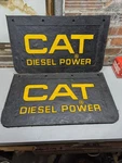 Vintage 1974 Nos Cat Mud Flaps Diesel Power Semi Truck 14" X 24 1/4" 1/2". Fixed Price $275.00.