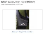 New Oem Genuine Gm Splash Guards Rear 12497039 / 00-06 Suburban. Fixed Price $59.99.