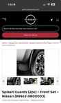 2005-2012 Nissan Pathfinder Front Wheel Splash Guard Mud Flaps Left & Right Oem. Fixed Price $65.00.