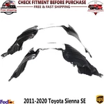 Front Fender Liners Driver And Passenger Side For 2011-2020 Toyota Sienna Se. Fixed Price $94.55.