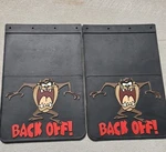 Pair Nos Plasticolor Vintage 1992 Truck Mud Flaps Splash Guards Taz 12"x18". Fixed Price $199.00.