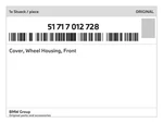 Genuine Bmw Cover, Wheel Housing, Front 51-71-7-012-728 New. Fixed Price $247.28.
