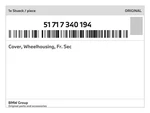Genuine Bmw Cover, Wheelhousing, Fr. Sec 51-71-7-340-194 New. Fixed Price $113.70.